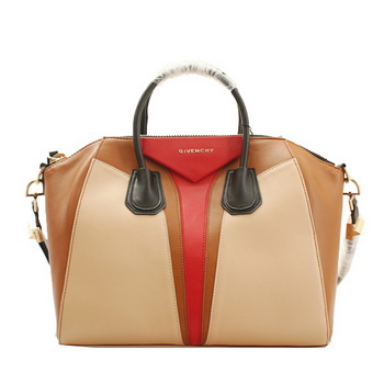 2013 Replica Givenchy Small Antigona Bag Smooth Leather 8887 Camel&Red